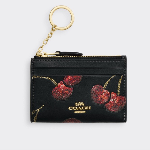 Coach Mini Skinny Id Case With Cherry Print NWT - Picture 8 of 9